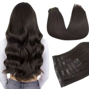 20" Clip-In Hair Extensions European Remy 120g 5 Wefts
