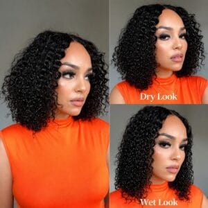 Brazilian 4×4 Lace Water Wave 180% Density Wig - Black